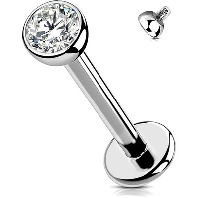 Lippenpiercing Titan 16G, Helix, Tragus, Labret, G23, innengewinde, 6-12mm