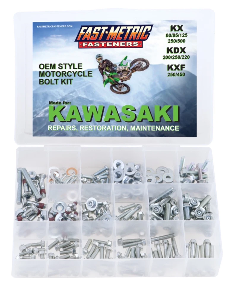 Kawasaki 250pc KX Bolt Kit KX60 KX65 KX80 KX85 KX100 KX125 KX250 KX400 420 KX500 - Bild 1 von 4
