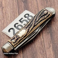 Colonial Jack 3" Closed Faux Stag Handles CS Folding Pocket Knife Made In USA