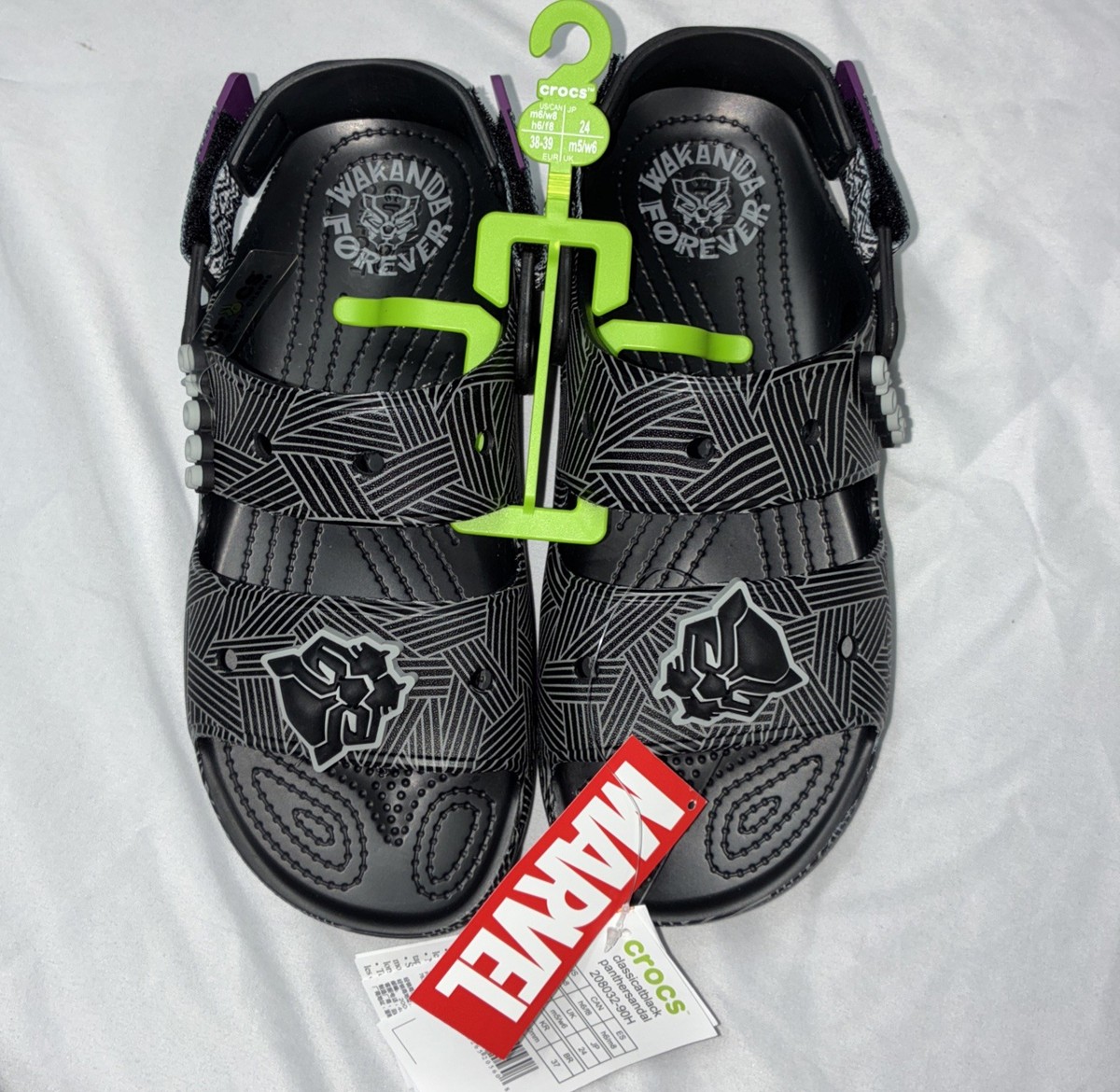 Crocs Black Panther Wakanda Forever Sandal w/ Jibbitz Size  display picture 3