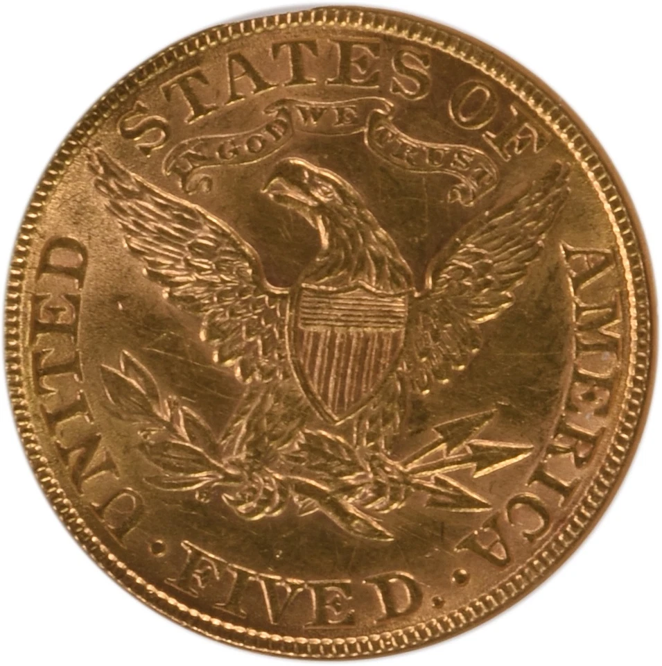 1900 年 5 美元黄金自由女神头 AU58 NGC — 第 4/4 张图片