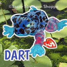   DART   2001 Ty Beanie Babies Blue Spotted Poison Dart FROG Baby MWMT 