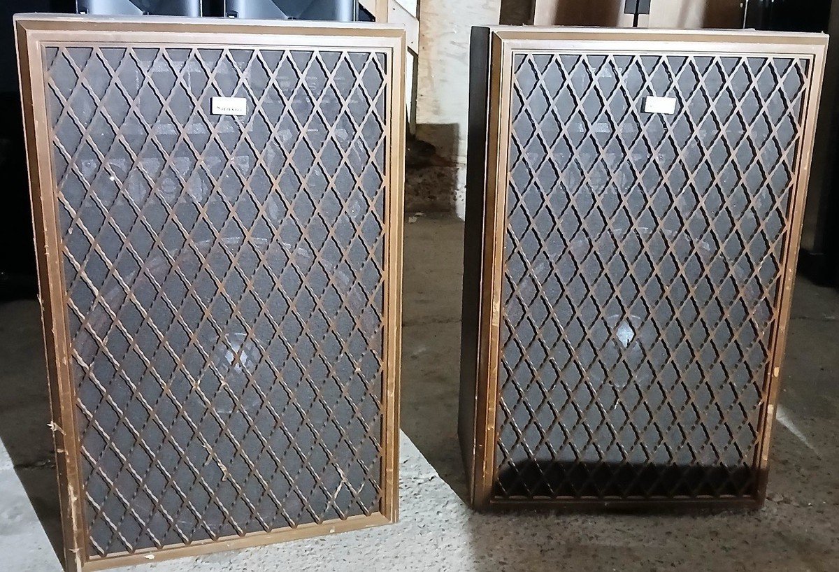 ジャンク品 SANSUI SP-100 3WAYスピーカー 昭和レトロ Pair of Sansui SP-100 3 Way Speaker Original Made in Japan Work