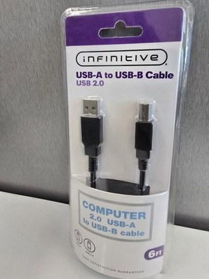 Infinitive 2.0 USB-A to USB-B Cable 6ft. Printer Cable New B-2