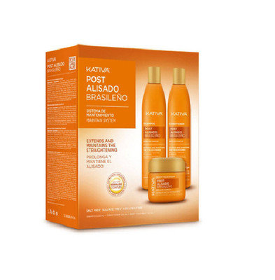 KATIVA POST 3 Alisado Brasil - keratin hair straightening treatment set.