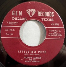 HEAR IT 50's Rockabilly 45 rpm Buddy Miller "Little Bo Pete / I Found My Love"