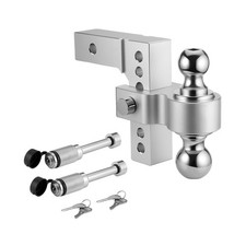 2 Receiver 6 Drop Rise Adjustable Trailer Tow Hitch Dual Ball Wlock 20000lb