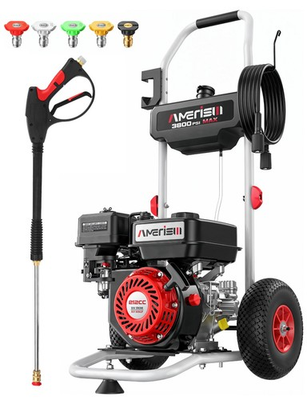 #ad Amerisun 3800 PSI Gas High Pressure Washer 2.5 GPM 212cc Engine 27ft Hose $279.99