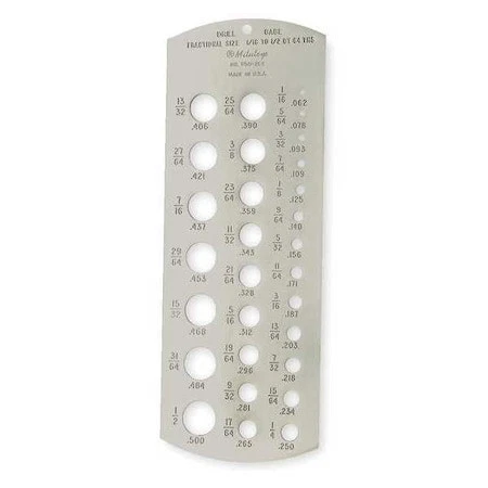 Mitutoyo 950-206 Drill Gage,1/16-1/2 In, 29 Holes