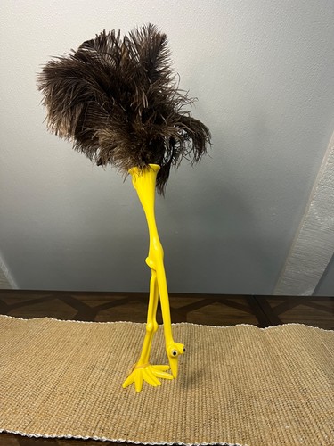 Super Fun Whimsical Ostrich feather duster designed to look like an ostrich