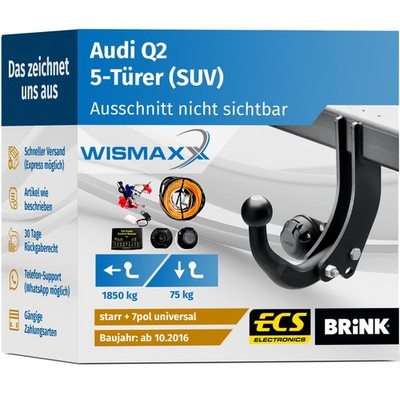 ANHÄNGERKUPPLUNG für Audi Q2 ab 16 starr BRINK +7polig E-Satz ABE