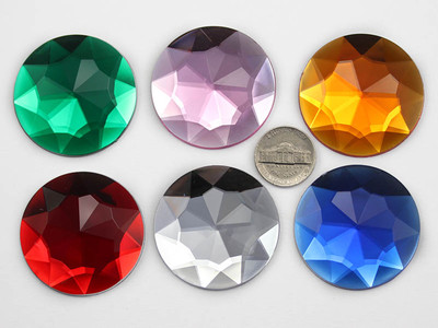 Extra Large 43mm Gems Rhinestones For Displays, Costumes - 4 Pieces