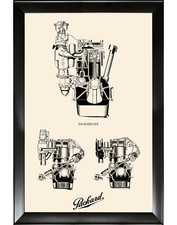Packard Six Engine Three Views Blueprint Framed Art Photo Packard Six Engine Three Views Blueprint Framed Art Photo