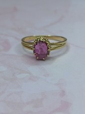 bague or 18 carats Saphir Rose