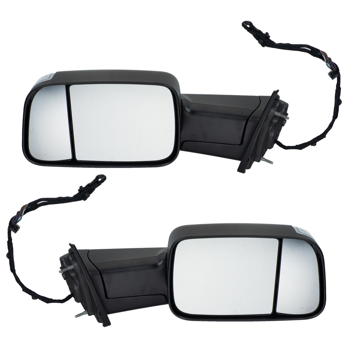 19-25 RAM 1500 DT TRAILER TOW MIRRORS BLACK MANUAL FOLDING OEM
