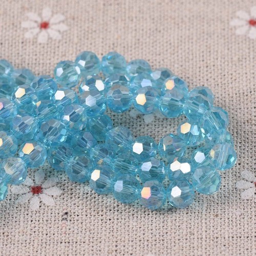 100pcs 6mm Round Sphere Ball Faceted Crystal Glass Loose Spacer Craft Beads lot - Picture 30 of 110