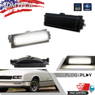 For 1981-1988 Chevy Monte Carlo SS Smoke Lens White LED Front Side Marker Lights