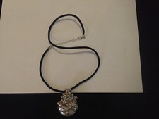 Contemporary Christmas Necklace - Snowman on Velvet Chain