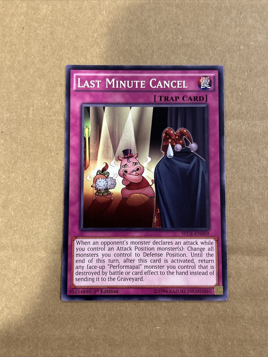 Yugioh Trap Card Last Minute Cancel SECE-EN069 1st Edition Common