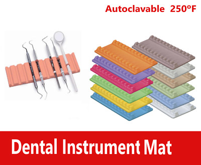 Silicone Dental Instrument Mat, Autoclavable to 250F, Holds 12 ...