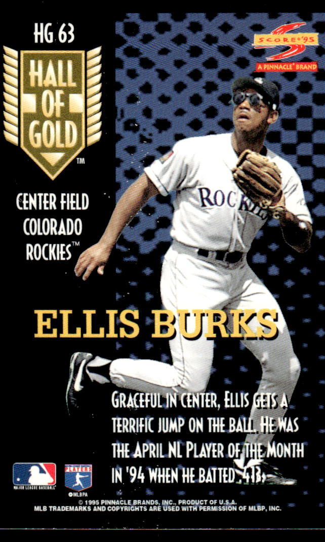 1995 Score #HG63 Ellis Burks Hall of Gold Colorado Rockies | eBay