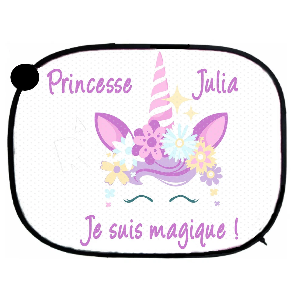 Pare soleil pour voiture princesse a bord personnalisé prénom au choix réf 14 - Photo 1/1