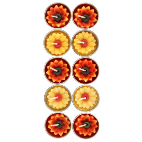Sunflower Tealights 10 candles yellow and orange handmade fair trade NEW - Picture 1 of 3