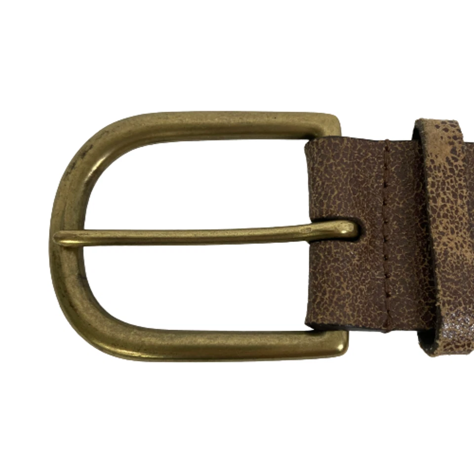 Cinturón Express Mujer Talla M Cuero Marrón Ancho Tachonado Ajustable Hebilla Dorada Foto 4 de 4