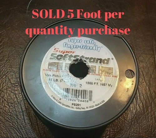 Super Softstrand beschichteter Edelstahl Bild Draht & Kabel #2 15 Pfund - 5 Fuß - Bild 1 von 10