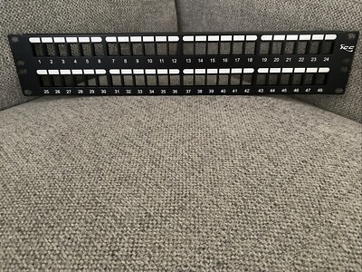 ICC Blank Keystone Patch Panel with 48 Ports HD Style, 2U Standard 19  Rack Fit