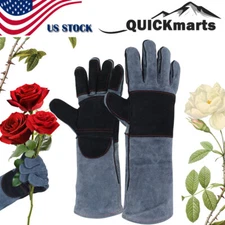 Long Gardening Gloves Rose Pruning Cactus Thorn Proof Leather Sleeve Women Men