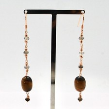 Boucles D'oreilles Puces Oeil De Tigre - Argent 925 Rhodié, 6 Mm, Marque Bijouxia, Neuf Avec étiquettes