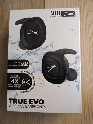 Altec Lansing Black True EVO Wireless Earbuds +Charging Case+