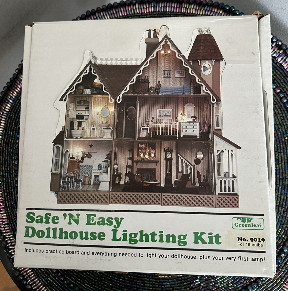 Vintage Greenleaf Safe 'N Easy Dollhouse Lighting Kit 9019 With Lamp
