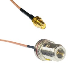 RG316 RP-SMA FEMALE to N FEMALE BULKHEAD RF Cable Rapid-SHIP LOT