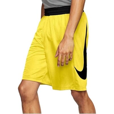 Nike HBR Dri-Fit Basketball Shorts Optic Yellow/Black Men's Large BNWT