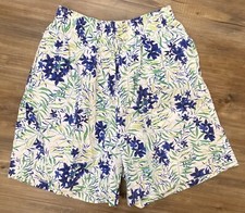 VINTAGE WOMEN  S VENEZIA MULTICOLOR FLORAL HIGH WAIST SHORTS 18 / 20 MADE IN USA