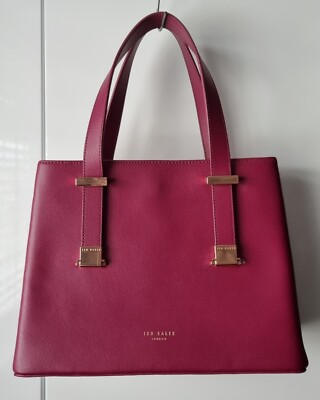 Gorgeous TED BAKER Tote Handbag Grape/Rose Gold Ladies