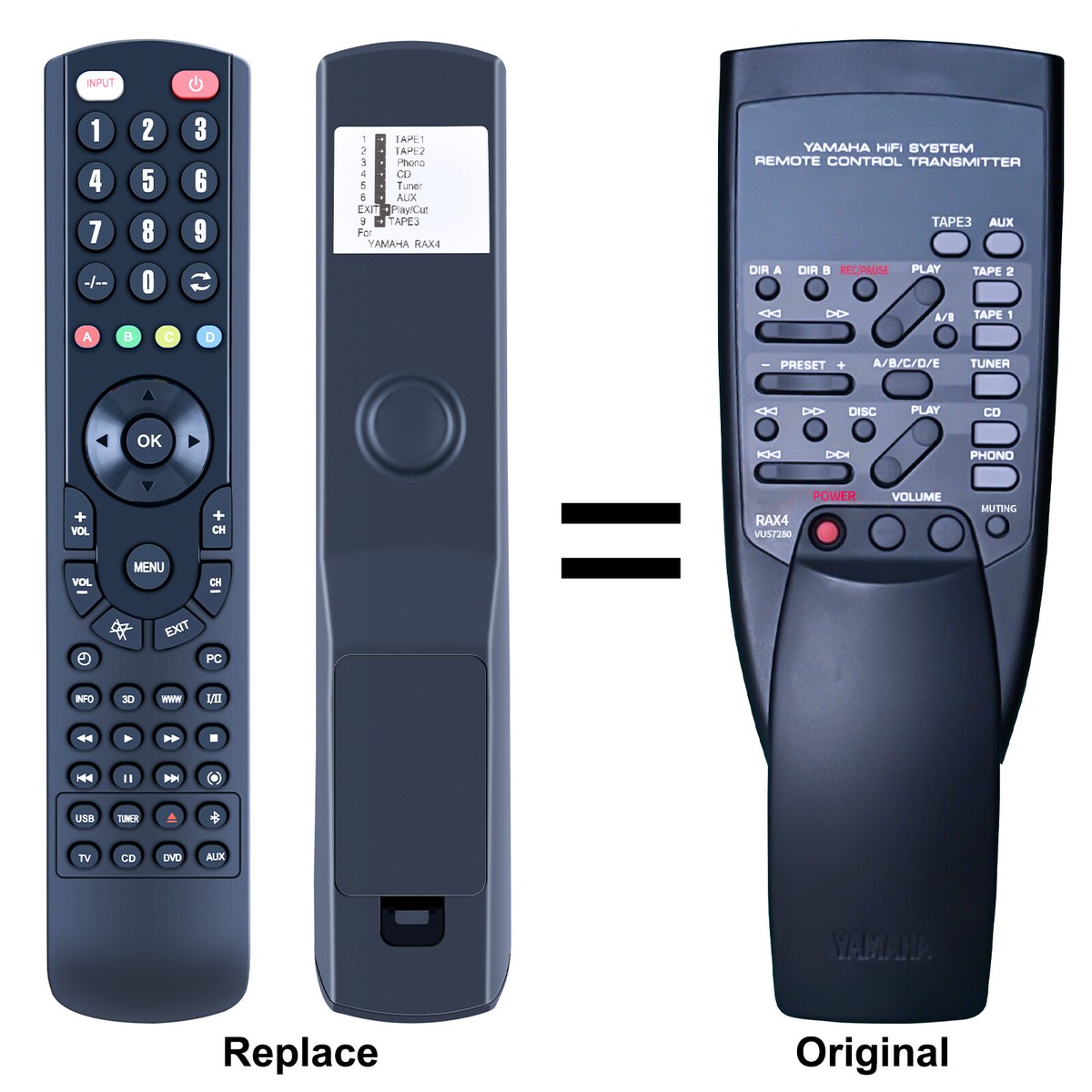 New RAX4 VU57280 Replace Remote Control For Yamaha AX-1090 Natural