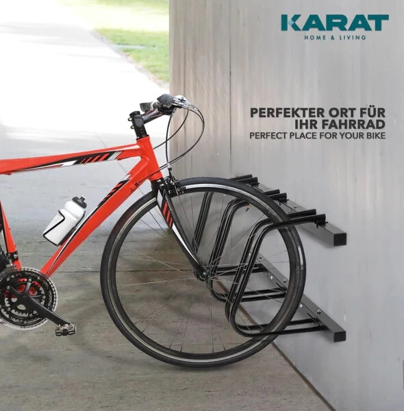 Fahrradständer 3 Fahrräder Aufstellständer Radständer Wand Bodenmontage Schwarz - Bild 2 von 4