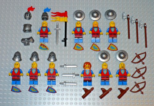 LEGO Castle Lion soldier X10 minifigure crusader sword axe army shield bow 10305 - 第 1/1 張圖片