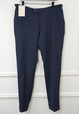 Men Suitsupply Brecia Trousers Pants Blue W35 Size 26 EU52S UK/US42S JNJ393