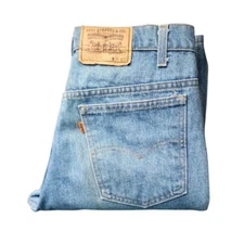 LEVI'S x VINTAGE 20517 Orange Tab Light Wash Jeans USA MADE 34x33