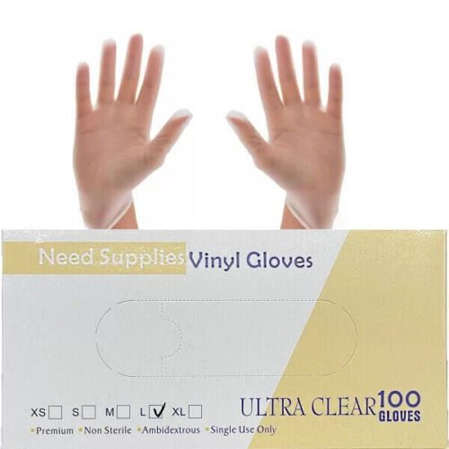 Disposable Vinyl Powder Free Gloves Ultra Clear - Picture 1 of 10