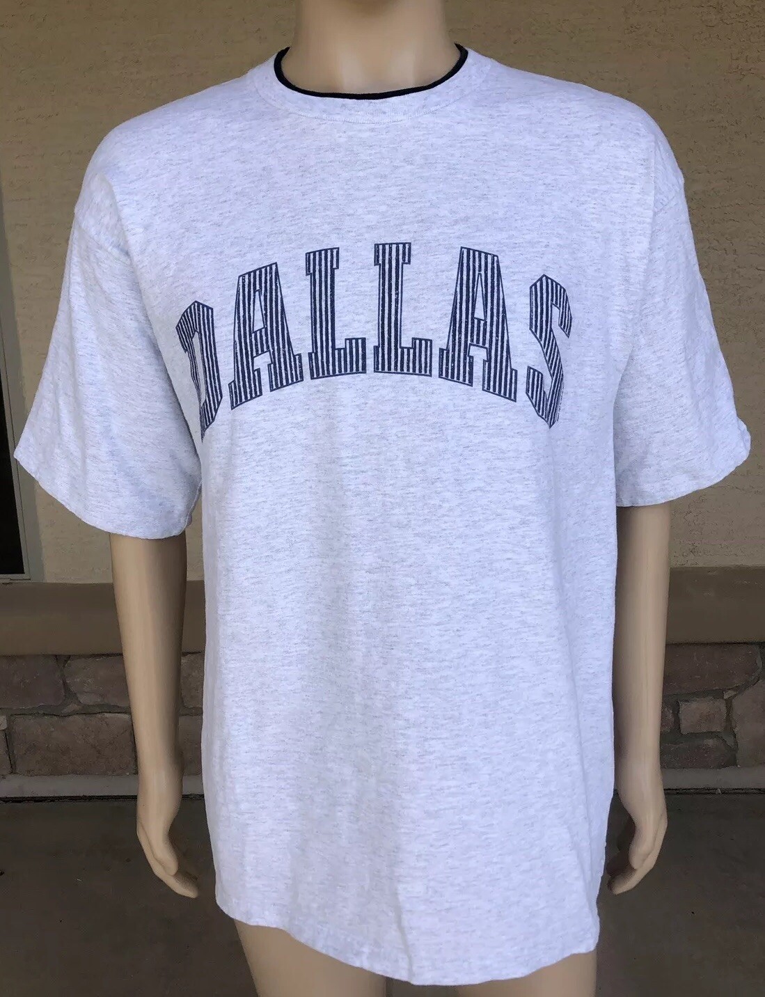 ALTRA T shirt turistica gessato Dallas vintage anni 90 Tultex Giamaica made taglia XL