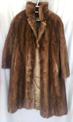 Swing Style Schiaparelli Full length Brown Mink Fur Coat Jacket 
