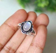 Moonstone Ring 925 Sterling Silver Ring Handmade Jewelry Gift for her All Sizes