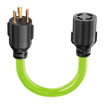 4 Prong to 3 Prong Generator Transfer Switch Adapter Cord NEMA L5-30P to L14-...