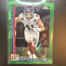 2025 Topps Chrome Micah McFadden Green Lava Parallel /99 #232 Giants Football