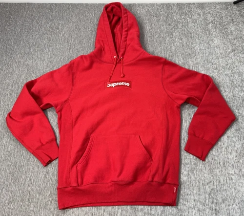 Sweat à capuche Supreme Box Logo homme grand rouge sur rouge FW2016 streetwear hype